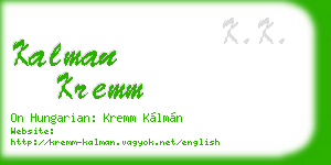 kalman kremm business card